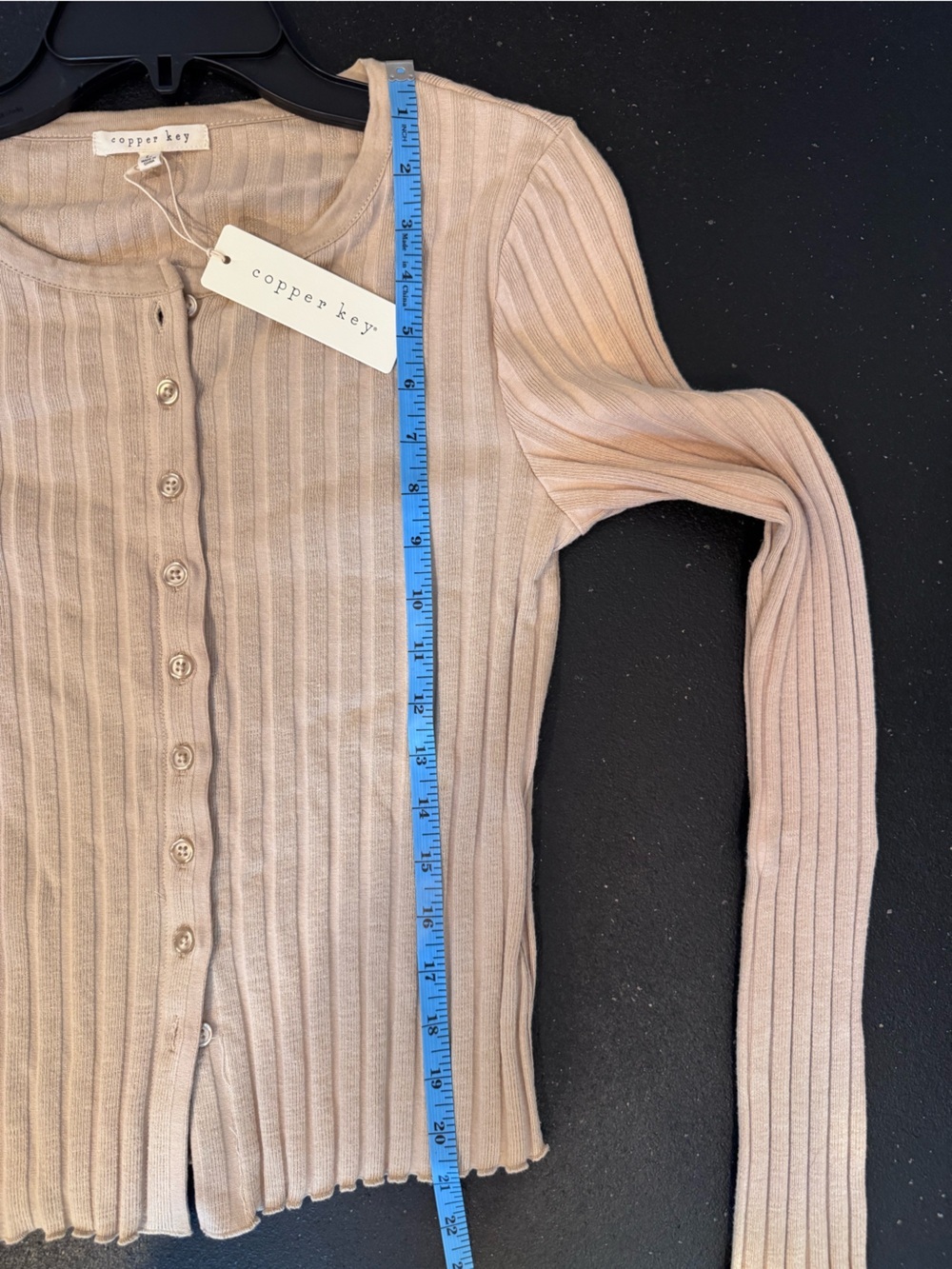 Copper Key Ribbed Button Front Cardigan NWT Size Large - Picture 10 of 10